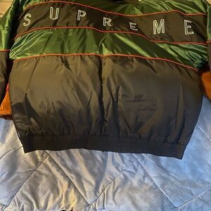Supreme Green and Black Varsity Jacket